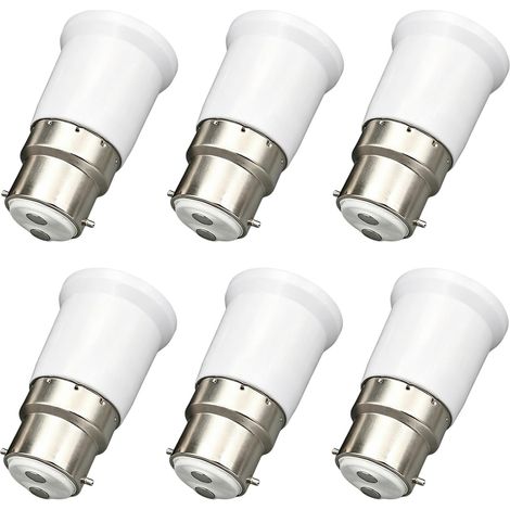 6 Pièces Adaptateur B22 à E27, Adaptateur Douille Baillonette Vis (1/5)