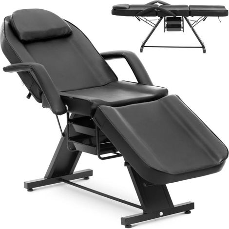 Lettino estetista regolabile 150 kg Nero Poltrona pedicure per centri estetici (1/5)