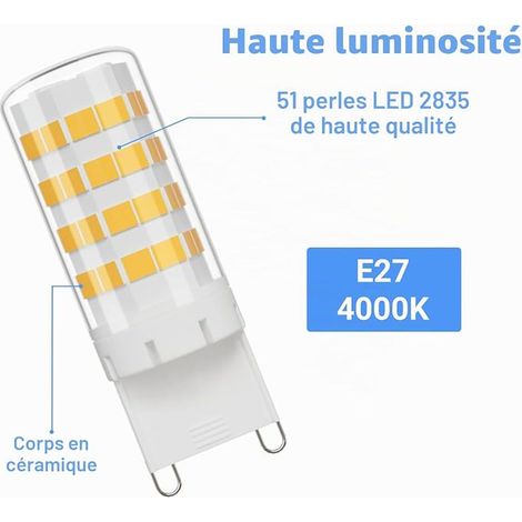 G9 LED Bulbs, Natural White 4000K 600LM 5W Equivalent to 50W Halogen, AC 220-240V, G9 Bulb for Bedroom, Living Room, Kitchen (1/4)