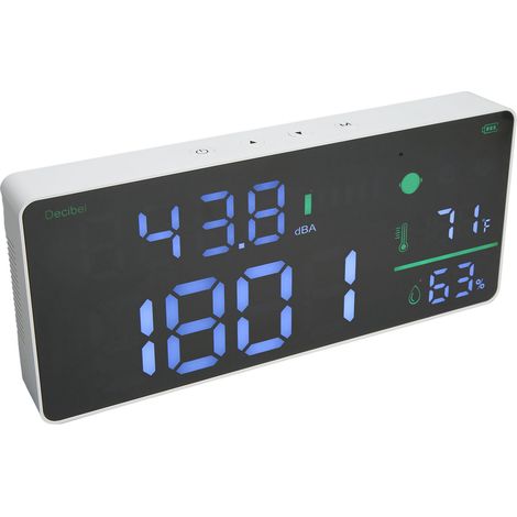 Wandmontiertes Schallpegelmessgerät 30–130 dB, 11 Zoll, multifunktionales 4-in-1-Digitaldisplay, Dezibelmesser für Klassenzimmer (1/5)