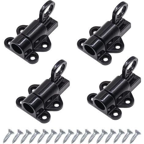 Verrou à ressort 4 pièces Verrouillage automatique des boulons de porte Boulons de verrouillage Verrou à pression noir Boulons de porte noirs Boulons de verrouillage en aluminium Boulons de séc (1/5)