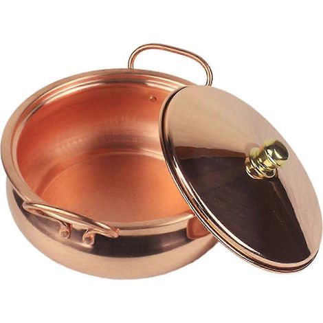 Casserole en cuivre pur avec couvercle, 18 cm, ustensile de cuisine durable, compatible avec les cuisines professionnelles - Yvan (1/5)