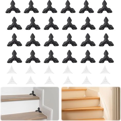 Lot de 48 Protections décoratives pour d'escalier en métal pour Armoire, tiroir, Bureau, boîte à Bijoux (Noir) (1/5)