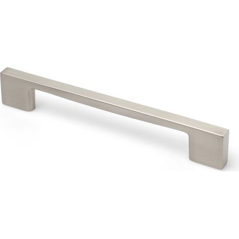 Asa de zamak con acabado níquel satinado, dimensiones:157x8x27mm y entrepuntos:128mm - (1/3)