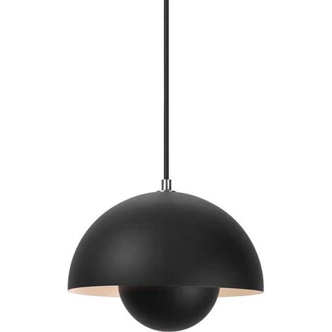 Abat-jour lustre de style nordique, plafonnier de cuisine, métal, gradation tricolore, noir 23 cm (1/5)