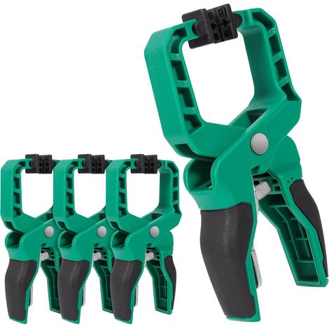 Pince a Ressort 4 Pièces,Pince Multiprise avec une Super Force de Serrage et une Grande Portée, Conception Epaissie, Serre Joint avec Boucles Fixes Intégrées, Utilisées Pour le Travail du Bois (1/5)