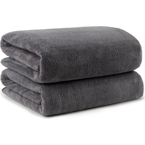 Badetuch-Set 2 Stück Mikrofaser 68,6x137,2cm Grau Schnelltrocknend & Saugfähig (1/5)