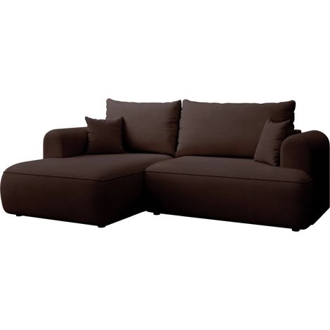 Selsey Ovo Mini – Ecksofa mit Schlaffunktion, links – Braun – Chenille, Easy Clean