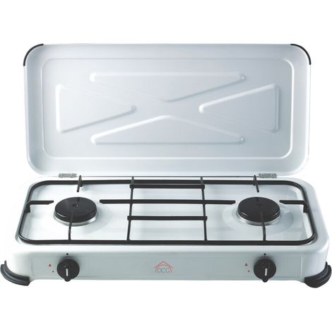 FORNELLO A GAS 2 FUOCHI CON COPERCHIO 2,6 KW- 1,0 pz