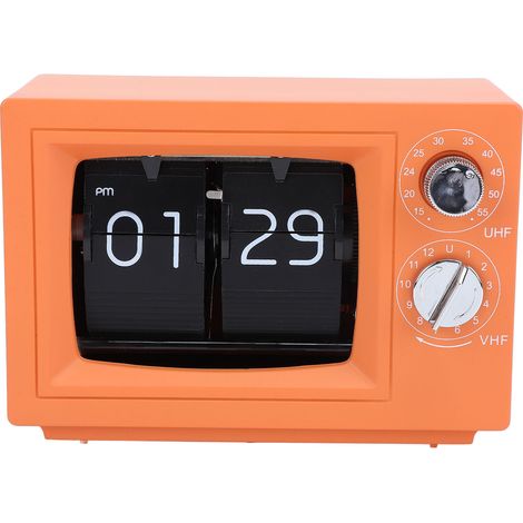 Reloj de Sobremesa Retro TV, Mecanismo de Volteo Preciso, Diseño Creativo en ABS para Decoración de Salón y Oficina (1/5)