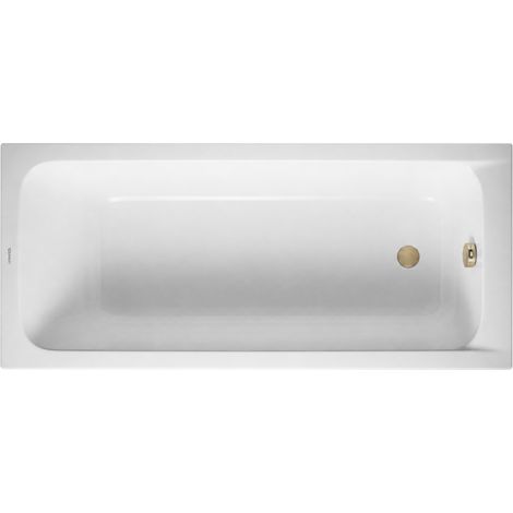 Bañera recta 150 X 75 DURAVIT D-Code acrílico + desagüe dorado