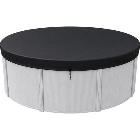 Housse Piscine Ronde 10ft Oxford Noir Anti-poussière (1/5)