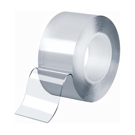 3 pezzi di nastro biadesivo nano, 1 metro (3,3 piedi), versatile e rimovibile, larghezza 3 cm x spessore 2 cm (1,18 pollici), trasparente, lavabile, riutilizzabile, adatto per uso domestico. 2 rotoli (1/4)