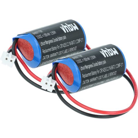 vhbw 2x Batterie compatible avec Omron CJ2G, CJ2M, CJ1G, CP1H, CJ1M, CP1E, CP1L système de contrôle (850mAh, 3V, Li-MnO2)