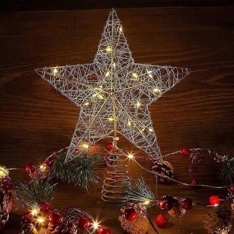 Étoile lumineuse blanche chaude pour décorer le sapin de Noël (1/5)