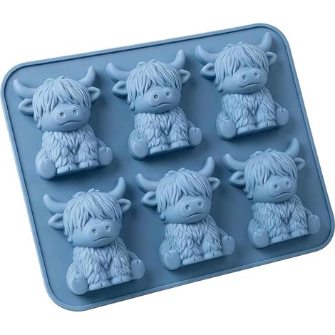 à glaçons en silicone 3D forme de vache des Highlands facile démouler (1/5)