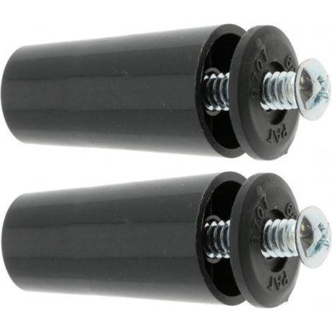 2x Butée d'arrêt de lame finale de volet roulant cône Ø22mm longueur 40mm en PVC avec rondelle et vis Store Fenêtre Enroulement Déroulement Coffre Universel, noir (1/4)