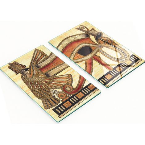 Tablas decorativas de cristal para cortar y servir, dise帽o de ojo egipcio, 2x30x52 cm.