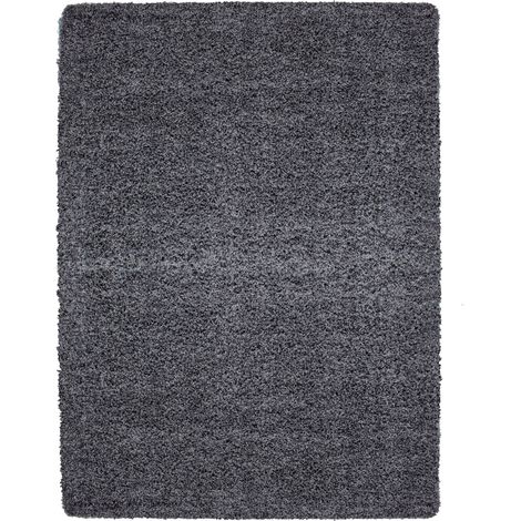 Tapis Shaggy Uni Poils Longs Tapis Salon Chambre Couloir (Anthracite - 160x230cm) (1/5)