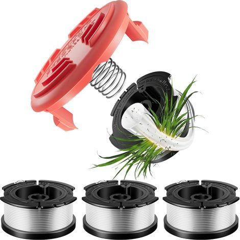 Ensemble de 5 cordes de coupe pour tondeuse AF-100 (compatibles avec les tondeuses Black & Decker), avec bobines de rechange. (1/5)