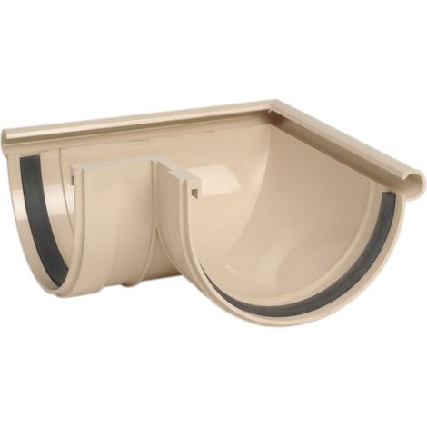 Angle extérieur à joint - Sable - pour gouttière PVC demi-ronde de 33 - Nicoll