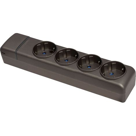 Mehrfachsockel, 4 Steckdosen, 2p+t, Schuko, 16 bis 250 V, graphit