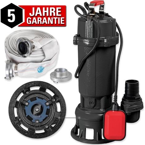 Walter Schmutzwasserpumpe WWS-TP1500-B01 1500 W 1,8bar24000 l/h20 m Schlauch (1/5)