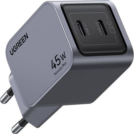 Ugreen Nexode Pro 45W Wandladegerät, 2x USB-C (Grau)