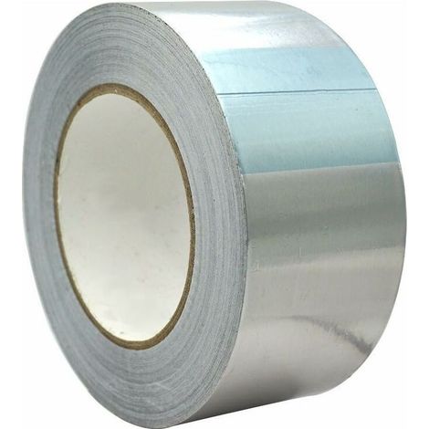 Cinta adhesiva de aluminio para sellado, 20 m x 50 mm, color plata, 5 unidades. (1/5)
