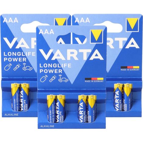 12x Varta 4903 Longlife Power AAA Micro Batterie im 4er Blister (1/5)