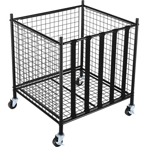 Chariot de rangement à roulettes pour ballons de sport, cage de basket verrouillable avec sangles, organisateur, gymnase et club