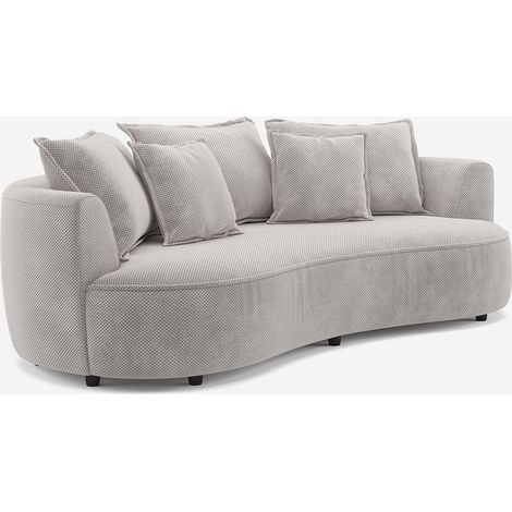 Divano 3 posti in velluto design organico contemporaneo Marmolada - Grigio chiaro (1/5)