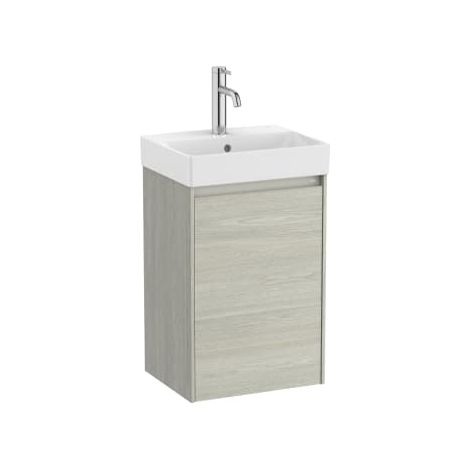 MUEBLE LAVABO CENTRADO BLANCO 400X320 ONA COMPACT 1 PUERTA ROBLE CLARO