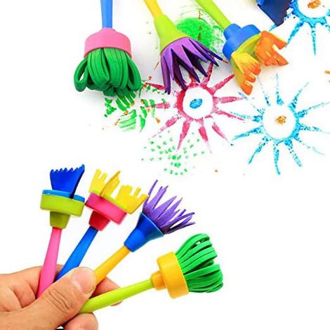 Fournitures de dessin et de peinture, LNKOO 30 pièces. Ensemble de pinceaux lavables pour tout-petits, jouets d'éveil, éponges à peinture au doigt, matériel d'art, cadeaux - Knoxic - 100 % sûr pour bé
