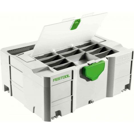 Festool – Coffret systainer T-LOC DF SYS 2 TL-DF – Dimensions 396 x 296 x 157,5 mm – Couvercle à compartiments – Compatible avec aspirateurs (1/5)