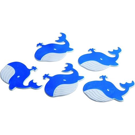 King Home FORMINE ANTISCIVOLO BALENOTTERA IN PVC SET 5 PZ BLU/BIANCO 13,1x13,1 cm (1/4)