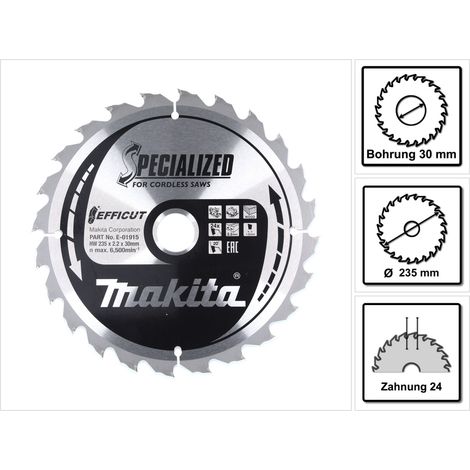 Makita E-01915 Efficut Lama per sega circolare 235x30 mm per legno (1/5)