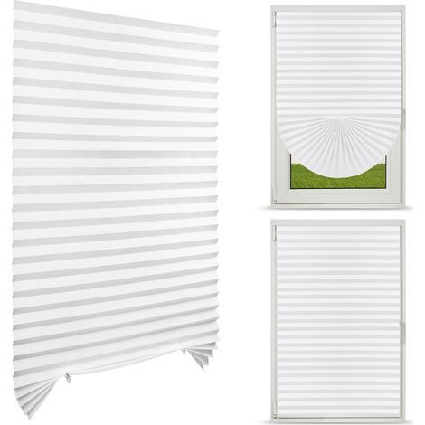 Store Plissé sans Percage,60 x 150cm Rideaux Plissés Autocollants (1/5)