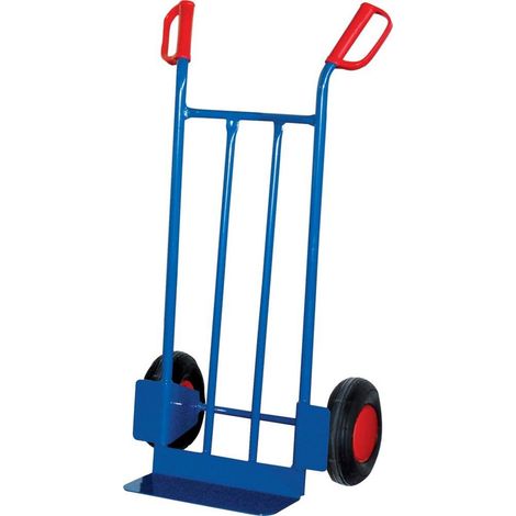 VARIOfit Stahlrohrkarre niedrig Luftbereifung Rücken mit Stahlrohrverstrebung Schaufel 400 x 150 mm (1/4)