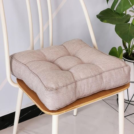 Cushion Assise Carré - 40 cm - Tissu Polyester - Rembourrage Coton - Pour Chaise Extérieure Bureau Salon Patio - 1 Pièce (1/5)
