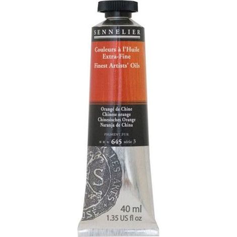 Couleurs à l'huile - Sennelier - Chinese Orange - 40ml - Rouge - Satinée brillante