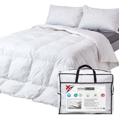 HOMESCAPES Lot de 2 couettes 4 saisons 135 x 200 cm en duvet et plumes d’oie 9 + 4,5 TOG