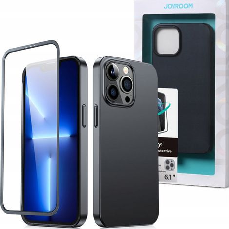 Étui intégral Joyroom 360 pour iPhone 13 Pro, protection avant et arrière, verre trempé, noir (JR-BP935 noir) (1/5)