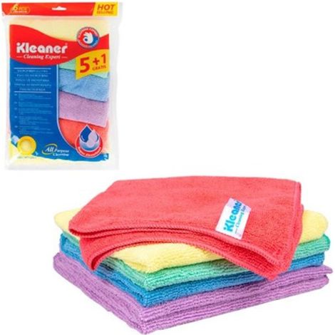 Bayeta de microfibra Kleaner, 38 x 40 cm, 6 colores, alta absorción y antibacteriana