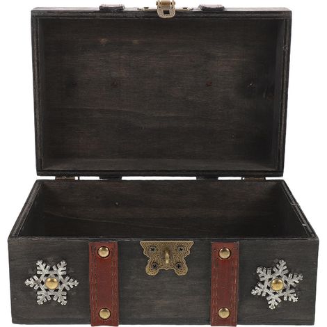 Coffre à Bijoux Vintage en Bois avec Serrure Sécurisée, Solution de Rangement Organisée pour Décor de Maison et Jeux en Famille Style Antique Européen (1/5)