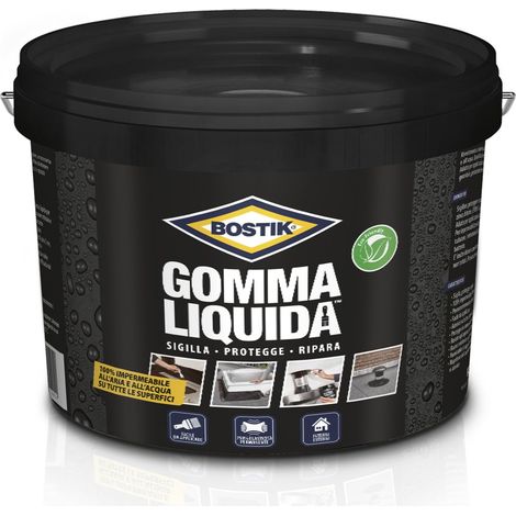 GOMMA LIQUIDA IMPERMEABILIZZANTE lt. 5 - barattolo - BOSTIK (1/3)
