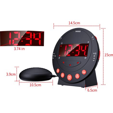 Vibrationswecker mit Sender für unter die Matratze, Modell TS-BC600 - [Dual-USB-Wecker] (1/5)