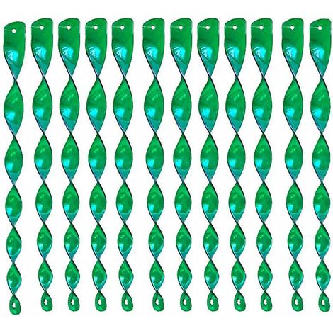 12 Pices Vert Effaroucheur D'oiseau Rflchissant, Spirale De Vent Rflchissante, Rpulsif D'oiseau Rflchissant, Oiseau En Spirale De Vent, Rpulsif An (1/5)