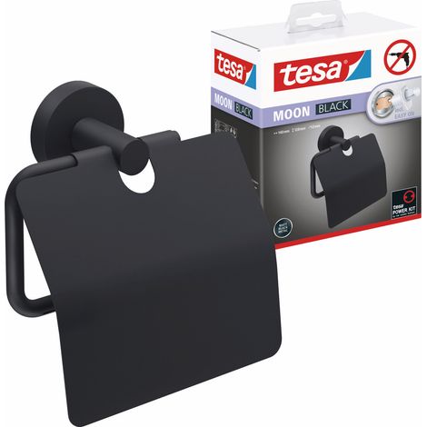tesa Toilettenpapierhalter Moon mit Deckel schwarz (1/5)