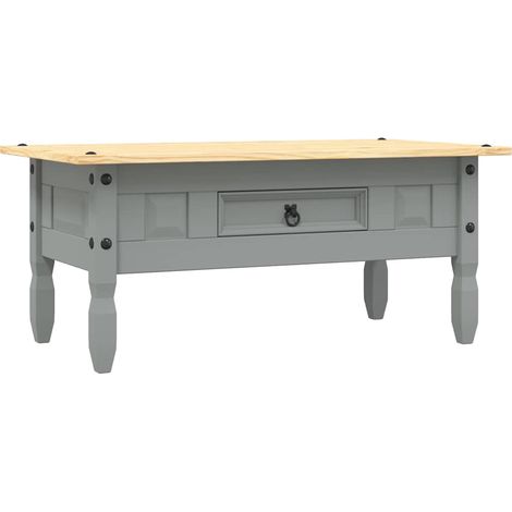 Maison Exclusive - Table basse Pin mexicain Gamme Corona Gris 100x55x44 cm (1/5)